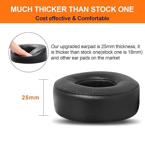 Gvoears Replacement Ear Pads for Beats Solo 3, Ear Cushions for Beats Solo 2 & Solo 3 Wireless/Wired Headphone, Not Fit Beats Studio On-Ear Headphone with Stronger 3M Adhesive, Added Thickness(Black) thumbnail 3