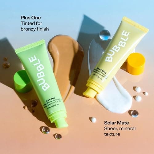 Bubble Skincare Solar Mate Mineral Face Sunscreen Broad Spectrum SPF 40 - Zinc Oxide Sunscreen with Blue Light Protection & Ginseng Extract - Sheer, Lightweight Coverage With No White Cast (50ml) thumbnail 5