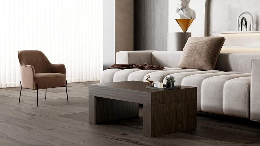 MOBILI FIVER, Couchtisch Evolution 90x60 Nussbaum, Dunkel, Made In Italy thumbnail 6