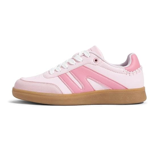 LUCKY STEP Women Classic Retro Gum Sole Fashion Sneakers Casual Tennis Skate Shoe Genuine Leather Walking Footwear Anti Slip Trainers - Image 1