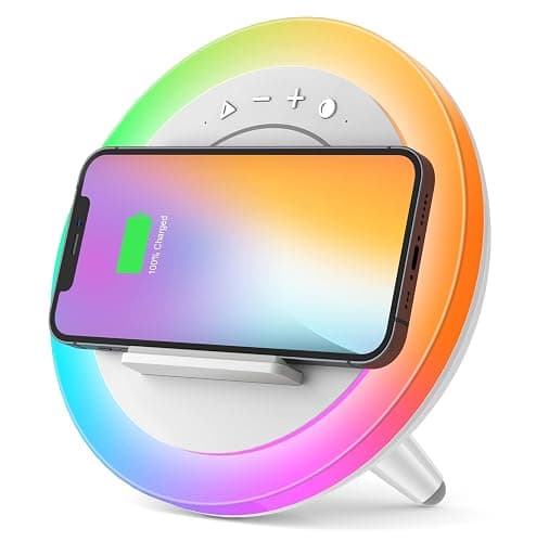 Swarmir Bluetooth Speaker with Lights, Wireless Charging Speaker, Best Birthday Gift Ideas Teenage,Applicable for Bedroom/Teen Girl Gifts(5W Wireless Charging) - Image 1