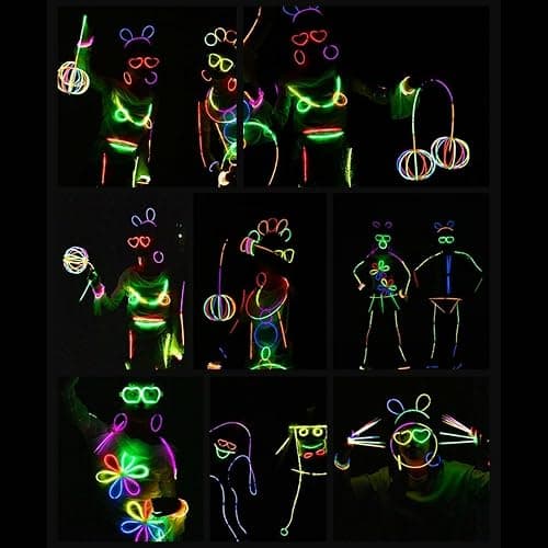 BUDI 467Pcs Glow Sticks Christmas Party Favors New Year Eve Party Supplies for Kids Adult Glow in the Dark 4th of July Accessories Neon Decors Glowsticks Bulk 8 Colors 8" with Connectors for Parties thumbnail 8