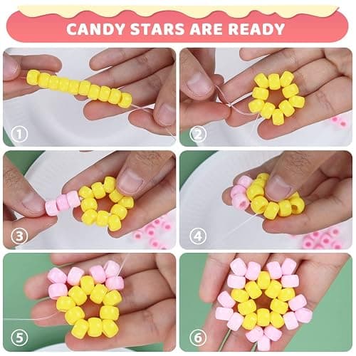 Iooleem Pony Beads(2000pcs Candy Macaroon Pony Beads),Beads for Bracelets Making, Beads for Crafts, Beading Supplies, Friendship Bracelets Making. thumbnail 5
