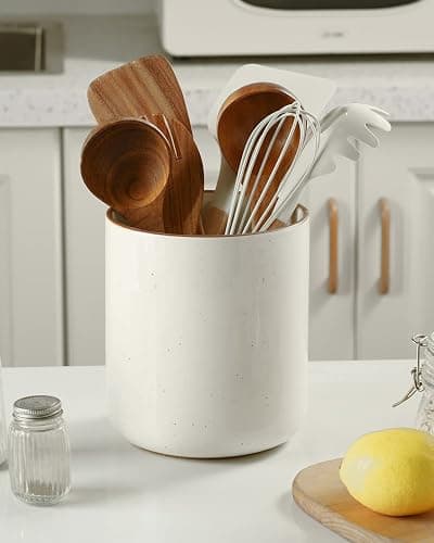 getstar Large Utensil Holder for Kitchen Counter,7.2" Vintage Ceramic Utensils Crocks Utensil Organizer for Spatula Farmhouse Kitchen Decor thumbnail 2