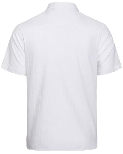 J.VER Men's Linen Short Sleeve Shirts Cotton Casual Lightweight Button Down Shirt Beach Vacation Summer Tops with Pocket thumbnail 6