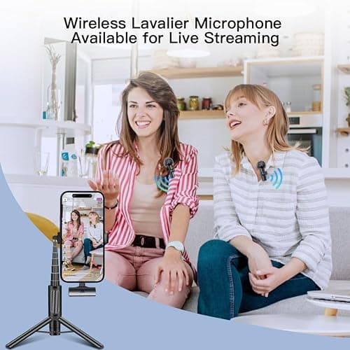 Leettus 2pcs Dual Receivers Mini Microphone for iPhone iPad Android Video Recording,Lavalier Wireless Microphones for Game,Live Streaming,Interviews,YouTube,TikTok,Vlog thumbnail 7