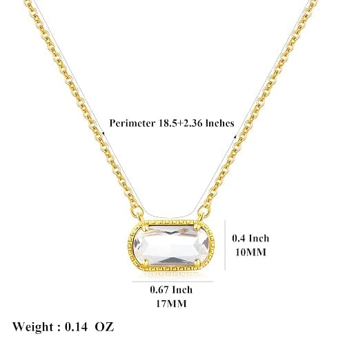 A Golden Cloud Birthstone Necklace for Women 14k Gold Plated Preppy Oval Stone Necklaces Trendy Zircon Pendant Necklaces Birthday Gifts for Women Mom Wife Friends thumbnail 7