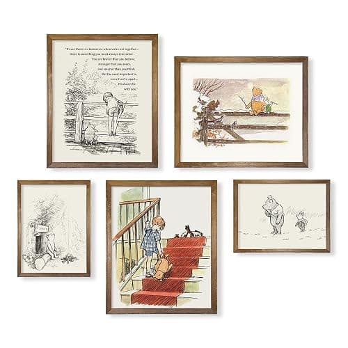 Winnie The Pooh Nursery Decor - Gifts for Winnie Fans Lover - Vintage Hundred Acre Wood Poster - Toddler Room Decor - You Are Braver Than You Think - Motivational Quotes for Kids - Little Boys Décor thumbnail 6
