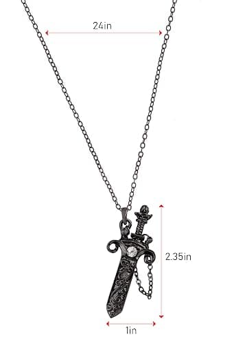 Alilang Antique Fantasy Medieval Renaissance Removable Scabbard Rune Sword Dagger Pendant Necklace thumbnail 4