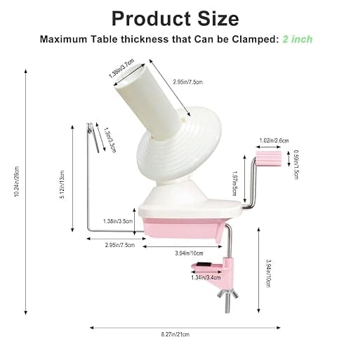 Yarn Ball Winder for Crocheting: Yarn Winder for Crocheting & Yarn Spinner for Knitting Hand Operated thumbnail 3