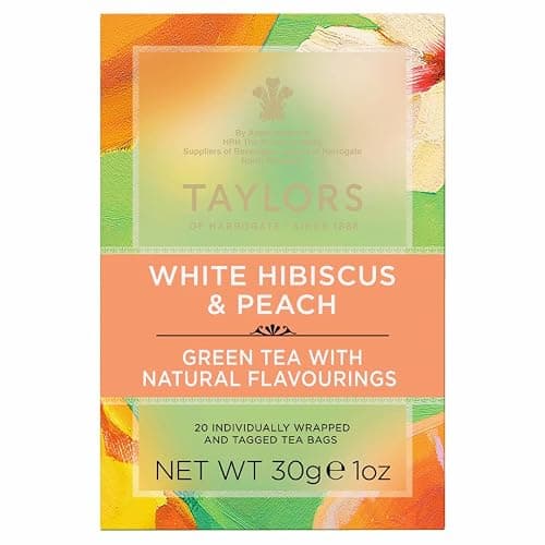 Taylors of Harrogate White Hibiscus & Peach Green Tea, 20 Teabags thumbnail 2