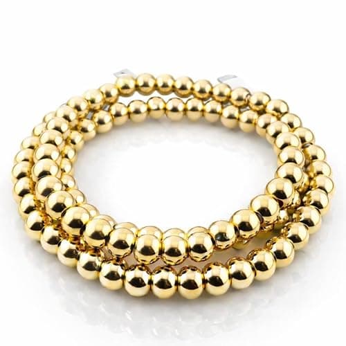 Stylish [Apple MFi Certified] Beaded Phone Charger Cable Metallic Colors USB Cable 2 in1 USB-C Charging Cord for Smartphones 3.3ft (Gold) thumbnail 2