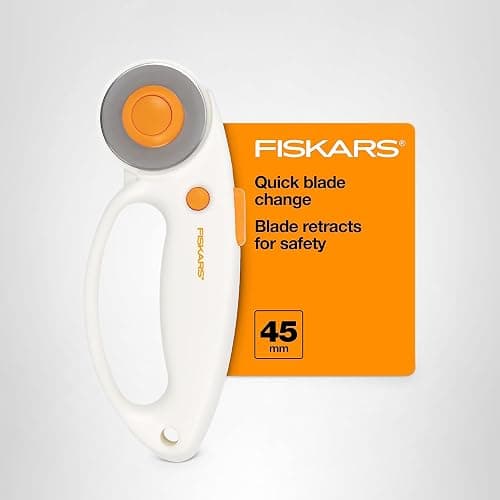 Fiskars 45mm Loop Rotary Cutter for Fabric, Arts, Crafts, Sewing | Premium Steel Blade for Precise Cuts, Ergonomic Loop Handle Improves Control, Quick-Change Blade Design, Quilting Supplies thumbnail 8