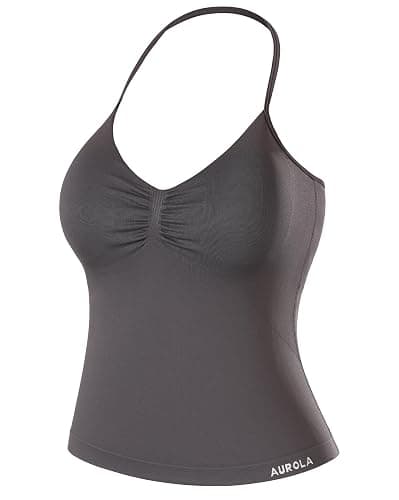 AUROLA Influence Longline Strappy Workout Halter Tops for Women,Removable Cups Padded Bras Impact Gym Yoga Sleeveless Top - Image 1