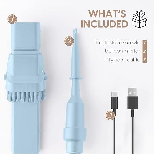 STARUMENT Portable Hand Vacuum Cleaner Handheld Cordless Cleaner for Dust, Pet Hair Dirt Home, Car Interior Lightweight, Easy to Use, Compact Design Battery Rechargeable with USB-C Cable (Blue) thumbnail 2