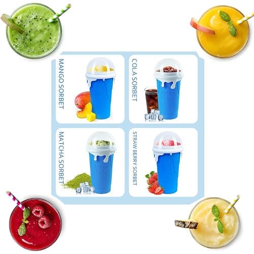 Slushy Maker Cup 16.9 oz Slushy Squeeze Cup for Homemade Milkshake, Magic Slushy Maker Squeeze Cup, DIY Smoothie Maker for Kids (1 in Blue) thumbnail 6