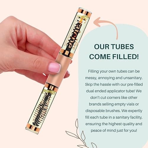 Live Fraiche Organic Castor Oil Lash Serum for Hair Growth, 100% Pure Eyebrow Eyelash Growth Serum, Cold Pressed Hexane Free (2oz Glass Bottle + FILLED Mascara Tube) thumbnail 4