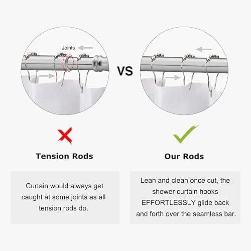 Naiture Stainless Steel Oval Shower Curtain Rod with Ceiling Support for Clawfoot Tub in 48" L X 30" W, Black Finish - 48" L X 30" W - Black thumbnail 5