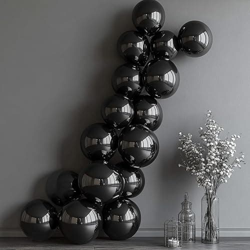 Bezente Black Balloons Latex Party Balloons - 100 Pack 12 inch Round Helium Balloons for New Years Black Themed Graduation Birthday Halloween Party Backdrop Prom Send off Decorations 2026 thumbnail 8