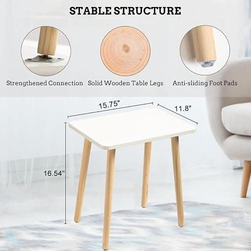 FORAOFUR Nursery Side Table, Small End Table Accent Table Living Room Balcony Office, Modern Side Bedside Home Decor, for Small Spaces, Easy Assembly thumbnail 3