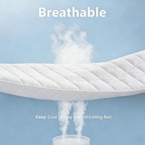 Twin XL Mattress Protector Waterproof Washable Mattress Padded Cover Fitted Extra Long College Dorm Size Bed Protection Noiseless Plastic Bed Pad Deep Pocket Up to 18“ Soft and Breathable（White） | Breathable Mattress Protector Deep Pocket Dirt-Proof TPU for Dorm Hotel Home Hospital, Back to School Bed Cover Noiseless thumbnail 3