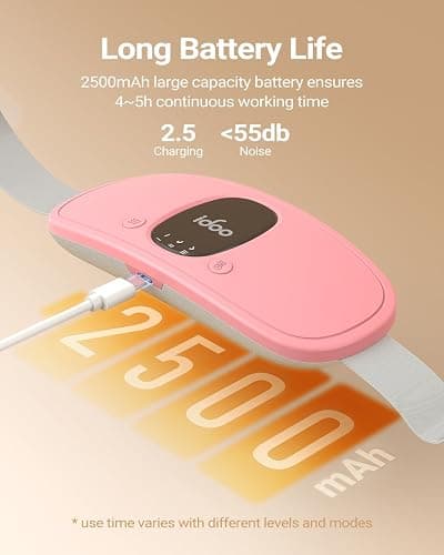 iDOO Heating Pad for Period Cramps, FSA Eligible Items, Christmas Gifts for Women Girls, Portable Heating Pad, Cordless Back Belly Heat Pad for Menstrual Cramps Relief, Period Heating Belt, Pink thumbnail 6