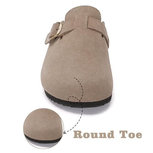 ZUSERIS Kids Suede Clogs Boys Girls Cork Potato Shoes | Slip-On Leather Mules,Adjustable Buckle,Clogs for Little Kids Boys Girls Youth,Indoor Outdoor Sandals thumbnail 3