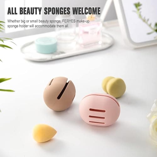 FERYES Silicone Makeup Sponge Holder Unbreakable and Eco-Friendly for Travel Pink thumbnail 5