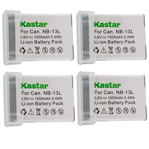 Kastar [Fully Decoded] Battery (4-Pack) for Canon NB-13L NB13L CB-2LH and Canon PowerShot G5 X, G7 X, G7 X Mark II, G9 X, G9 X Mark II, PowerShot SX620 HS, SX720 HS, SX730 HS, G1 X Mark III Camera - Image 1