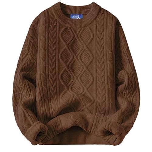 Aelfric Eden Oversized Sweater 90s Vintage Cable Knit Long Sleeve Women Heavy Crewneck Pullover - Image 1