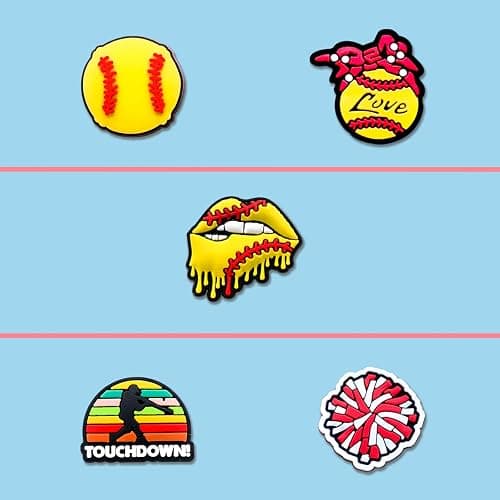 Zanerolan 20 25Pcs Sports Ball Shoe Decoration Charms for Clog, Baseball Softball Basketball Hockey Cheer Gymnastics Fitness Charms thumbnail 3
