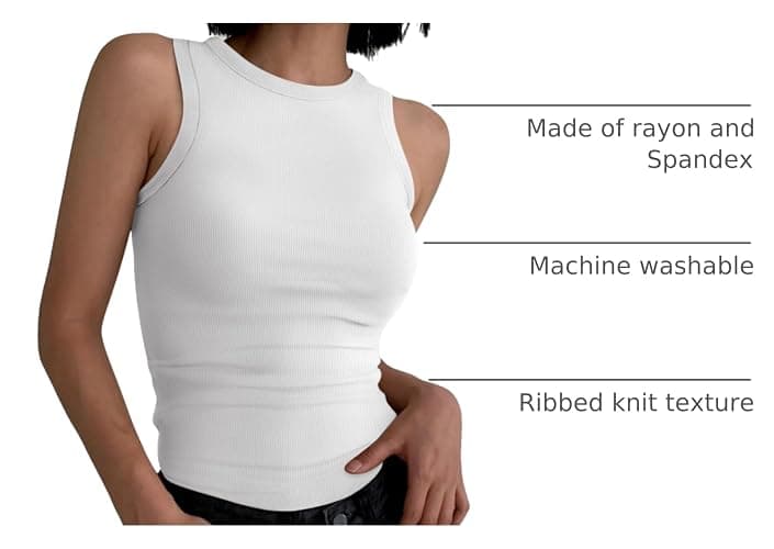ANRABESS Womens Sleeveless High Neck Tank Tops Fashion Summer Casual Basic Slim Fit Ribbed Racerback Top Shirt Clothes thumbnail 4