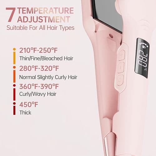 Keflare 1.7-inch Hair Straightener, Fast-Heating Flat Iron with 7 Adjustable Temperature Settings and Dual Voltage Auto-Adjustment, Suitable for Home and Global Travel thumbnail 3