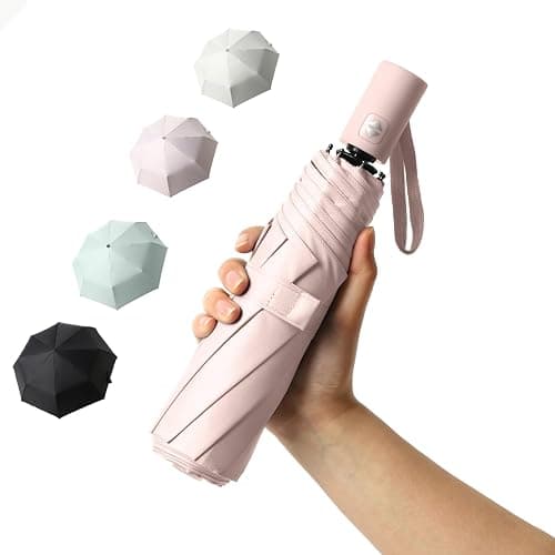 BAODINI Small UV Protection Travel Umbrella Compact for Rain and Sun UPF 50+ Windproof Portable 42 inch Umbrella for Women and Men - Image 1