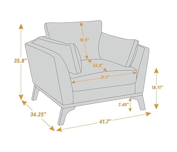 VANOMi Large-Sized Accent Chair, Thick Cushion Bedroom Reading Chair, Comfortable Living Room Single Sofa, Boucle Milky White thumbnail 2