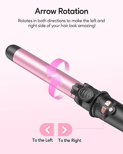 Wavytalk Rotating Curling Iron, Curl Cycle, 1 Inch Automatic Curling Wand for Long Hair, Get Effortless Beach Waves with Self Spinning Barrel up to 430°F with Home Button, Dual Voltage, Rose Gold - Rose Gold thumbnail 4
