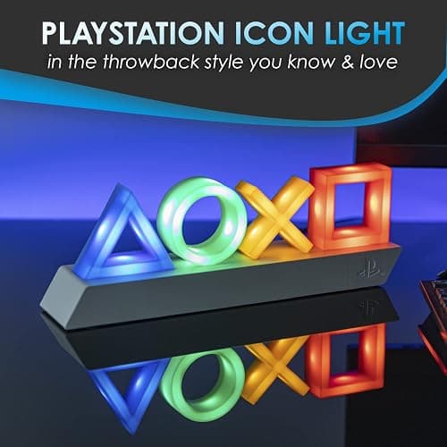 Paladone Playstation Heritage Icons Light, Desktop Game Room Lighting Accessories, 3 Dynamic Light Modes, Powered by USB or Batteries thumbnail 3