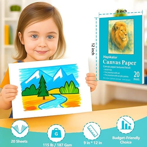 Canvas Painting Acrylic Sketch Book - 9x12 Inch, 20 Sheets (115lb/187g) Mixed Media Sketchbook, Art Supplies for Adults & Kids Canvases Painting pad for Acrylic, Oil, Marker, Drawing, Sketching thumbnail 3