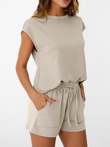 AUTOMET Womens Crew Neck Two Piece (large, khaki) thumbnail 3