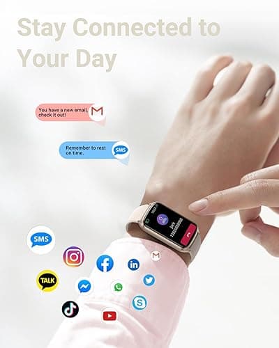 Amzhero Health Fitness Tracker with 24/7 Heart Rate, Blood Oxygen, Blood Pressure, Sleep Tracker, 5ATM Waterproof Activity Trackers with Step Tracker, Pedometer (S & L Bands Included) - Starlight thumbnail 6