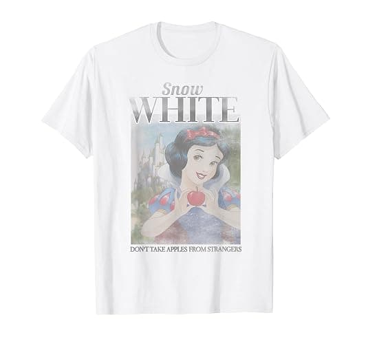 Disney Snow White Vintage Apple Poster T-Shirt - Image 1