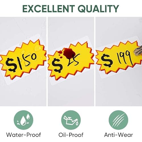 560 Pcs Garage Sale Stickers, Removable Yard Sale Price Stickers, Garage Sale Signs & Price Tags with Space to Write, Waterproof Oil Proof Anti-Wear Price Tag Stickers for Flea Market(2.25" x 1.5") thumbnail 4