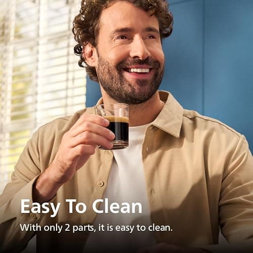 Philips 2200 Series Fully Automatic Espresso Machine, Classic Milk Frother, 2 Coffee Varieties, Intuitive Touch Display, 100% Ceramic Grinder, AquaClean Filter, Aroma Seal, Black (EP2220/14) thumbnail 2