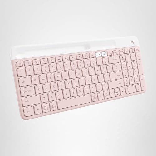 Logitech K585 Multi-Device Slim Wireless Keyboard, Built-in Cradle for Device; for Laptop, Tablet, Desktop, Smartphone, Win/Mac, Bluetooth/Receiver, Compact, Easy Switch, 24 Month Battery - Rose thumbnail 8