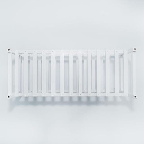 PJ Wood - Stackable White Wooden Shoe Rack - 2 Tier, 6 Pair | 29.1 x 29.1 x 15.7 in, Freestanding Floor Mount, No Assembly Required, Polished Waxed Finish, Rectangular Design, Hallway thumbnail 6
