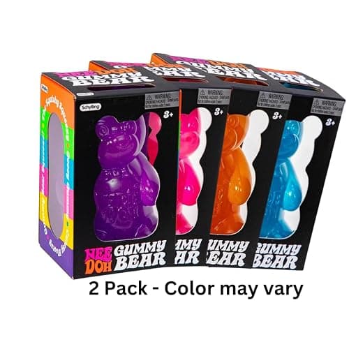 Schylling NeeDoh Gummy Bear - Sensory Fidget Toy - Assorted Colors - Ages 3 to Adult (Pack of 2) thumbnail 2