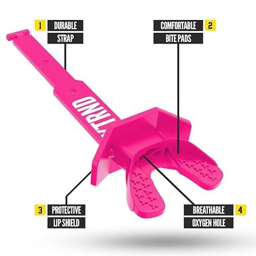 Nxtrnd Two Football Mouth Guard, Football Mouthpiece with Strap, Fits Adult & Youth (Pink) - Pink thumbnail 2