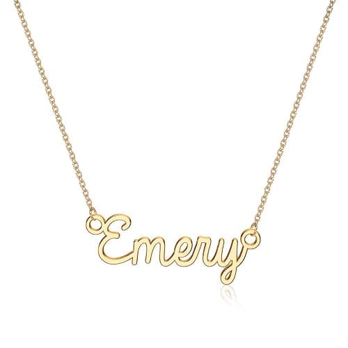 Turandoss Custom Name Necklace Personalized, 14K Gold Plated Name Pendant Necklace Dainty Name Necklace Personalized Jewelry Gifts for Women - Image 1
