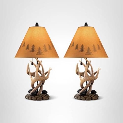 Signature Design by Ashley Derek Rustic Cabin Antler Lamp Set, 2 Count, Brown thumbnail 8