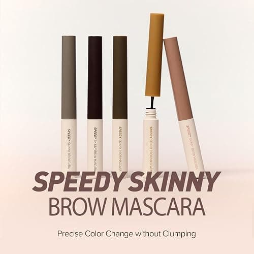 PERIPERA Speedy Skinny Brow Mascara (06 BEIGE ASH), Tinted Eyebrow Mascara with Slim Precision Brush, Clump-Free Natural Brows, K Beauty, Korean Makeup thumbnail 2
